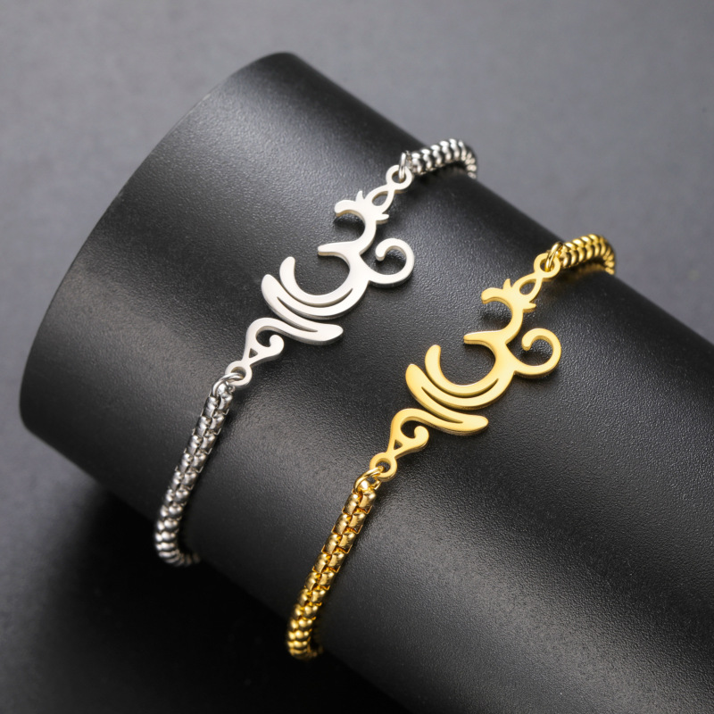 Women's Woven Rope Bracelet 304 Stainless Steel Hollow Number 3 Pendant Bracelet Lucky Fashion Jewelry Friendship Gift