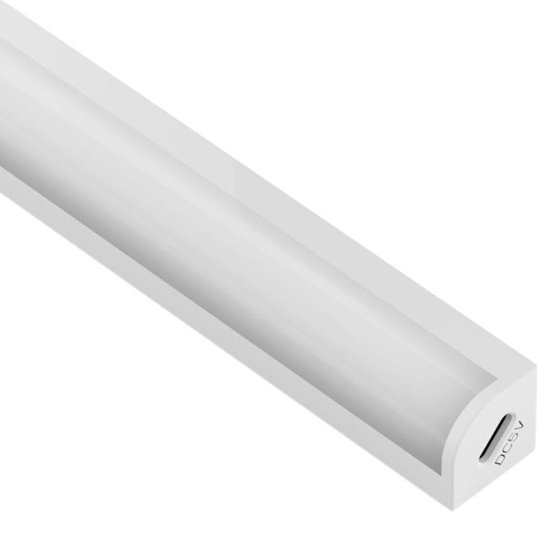 Lámpara de vitrina de control remoto con armario ranurado gratuito, vitrina, carga, lámpara de línea LED, tira de luz de ángulo recto sin cable