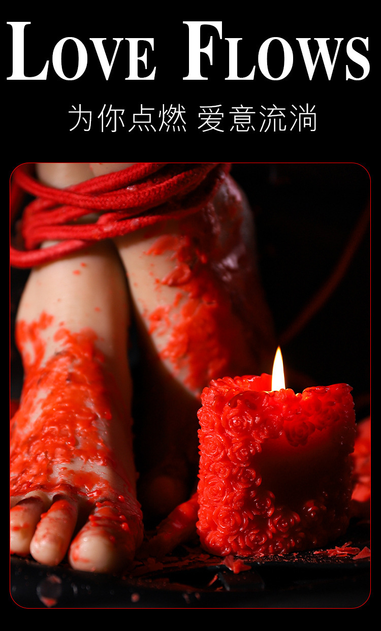 Low-Temperature Aromatherapy Massage Candle for Couples, Soy Wax, Red — detail image 25