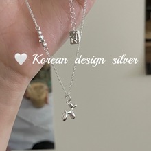 韩国东大门ins风小众设计感 S925纯银简约碎银子气泡狗项链女高级