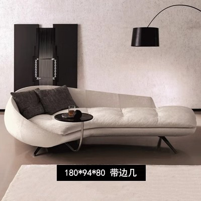 2.0m 화이트 사이드 테이블 [피부친화적인 눈꽃벨벳+바이올렛 스펀지+다운+원목 프레임]