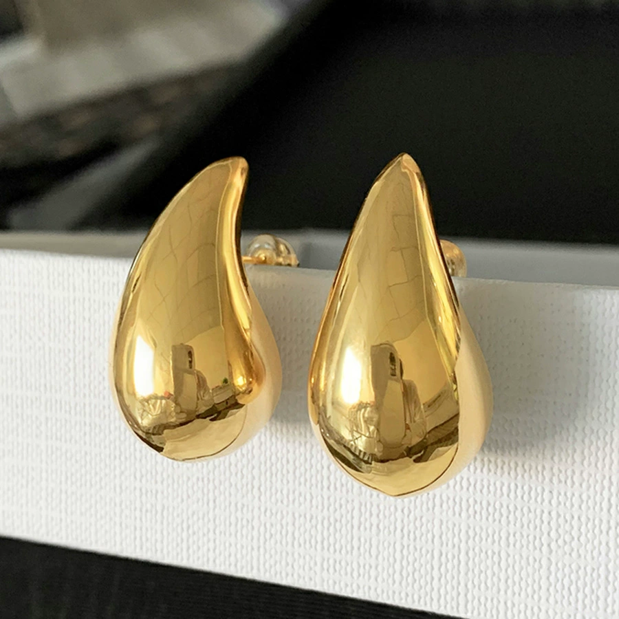Серьги, дизайн слезка, 24K позолота или серебро, размеры XS–XL