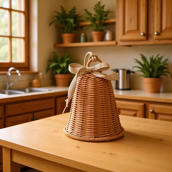 Cross-Border Hot-Selling Rattan Bell Ornaments, Hand-Woven Bells, Christmas Home Decorations