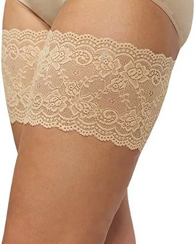 Non-slip Lace Thigh Bands, Elastic Anti-Chafe Gaiters, European Style — Multiple Sizes