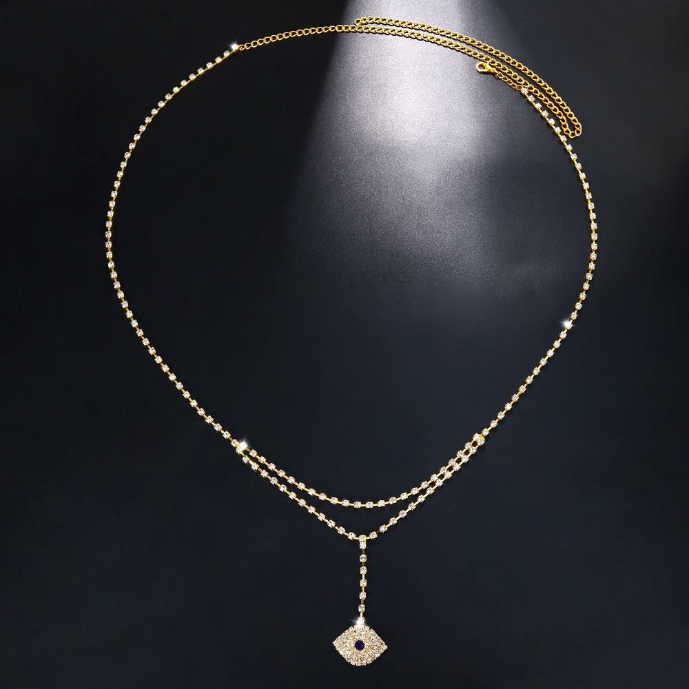 Fashion Devilu0027S Eye Rhinestone Plating Artificial Gemstones Waist Chain