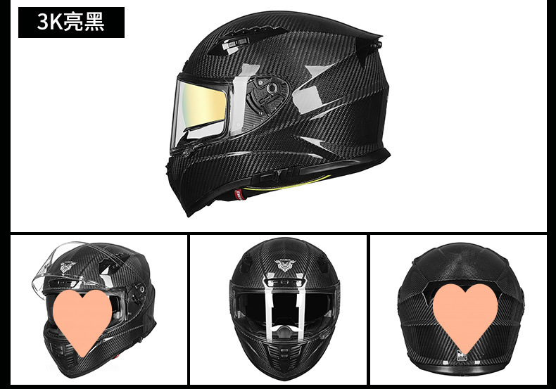 Italian carbon fiber motorcycle helmet for men and women