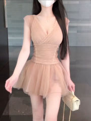 胖mm辣妹纯欲风气质蕾丝上衣女高腰显瘦网纱半身短裙套装