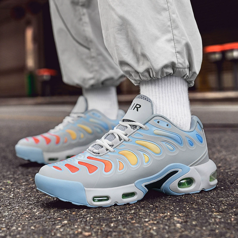 Трансграничная мужская обувь для спорта и отдыха на толстой подошве большого размера, дорожная обувь в корейском стиле с воздушной подушкой, кроссовки, мужские сетчатые туфли для пар