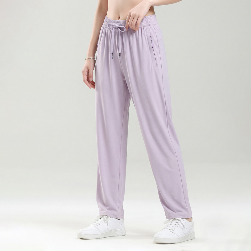 Cooling Ice Silk Pants, Summer Thin Style, Drapey Straight Wide-Leg Pants, Loose New Casual Pants, Quick-Dry Sports Pants