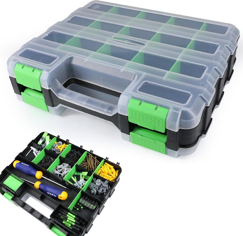 透明プラスチックボックスネジ収納ボックス金物分類ボックスツールボックス部品ボックス電子部品ボックス分格蓋付き|undefined