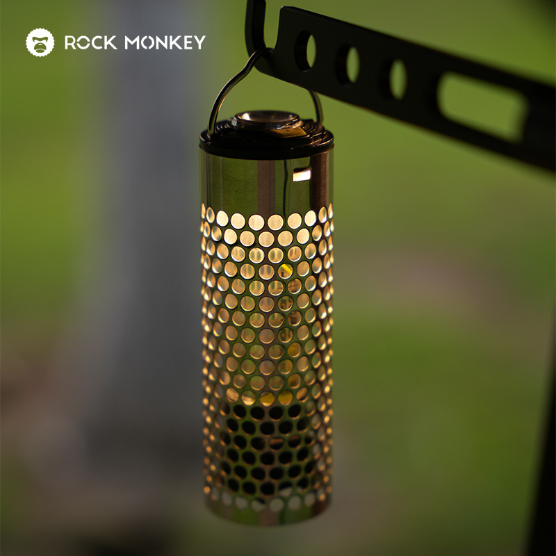 ROCKMONKEY アウトドア キャンプ 中空ランプシェード GZ ティール グッド ユニバーサル ステンレス鋼 バレル ブラック超薄型ランプシェード|undefined