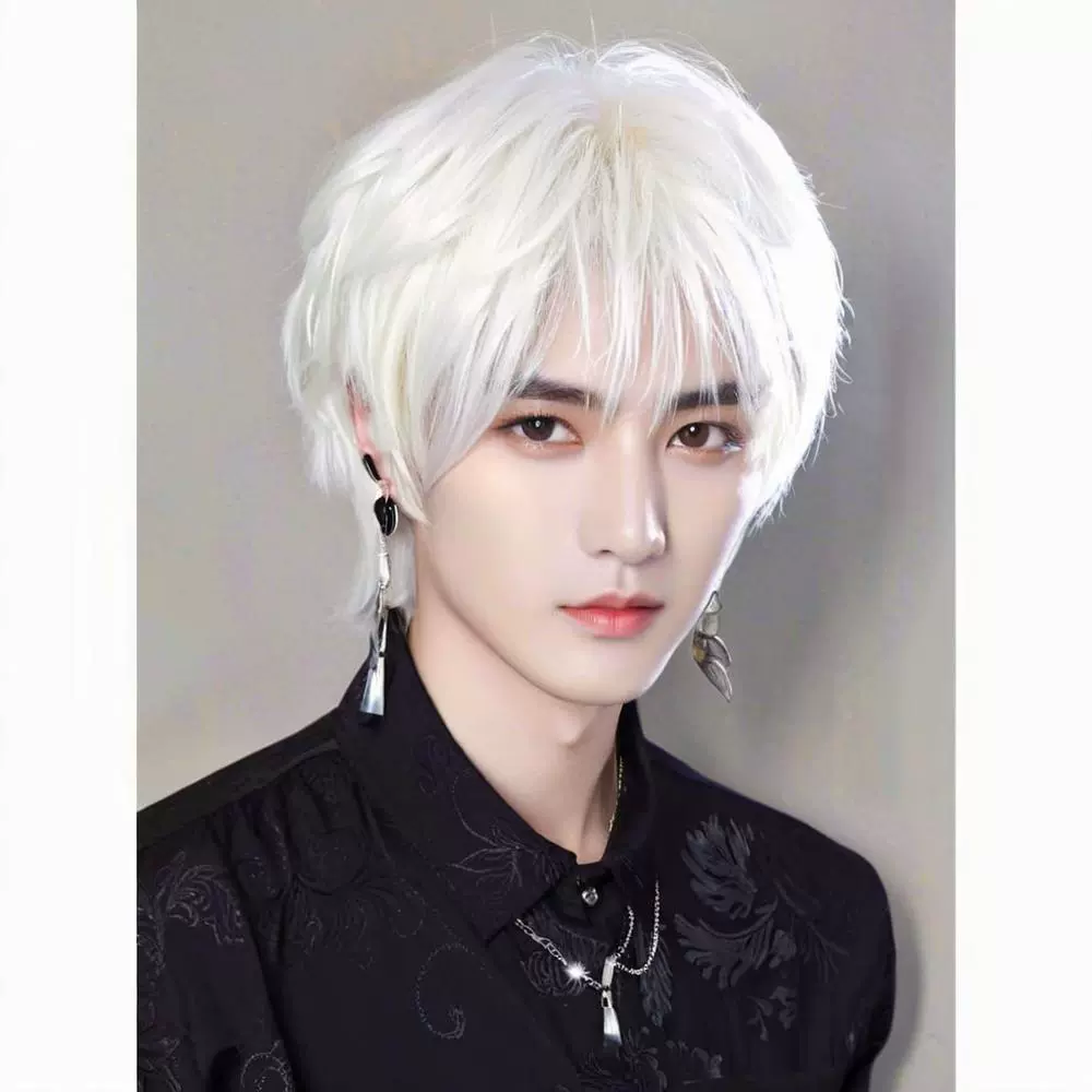 速卖通假发日系男女通用cos短直发蓬松整顶头套源头工厂假发批发