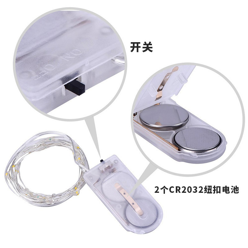 Cadena de luz botón color Cadena de luz al por mayor caja de regalo decorativo de alambre de cobre luz LED batería LUZ DE Navidad luz de la secuencia