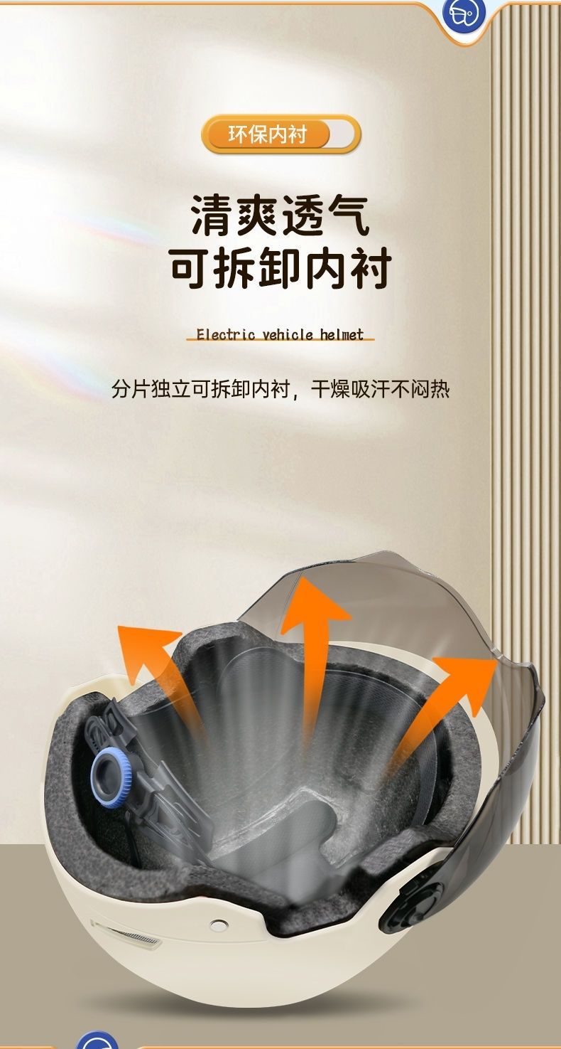 New National Standard Certified Electric Vehicle Motorcycle Helmet for Men and Women with Sun Protection Reinforced Lenses, Summer Safety Helmet for All Seasons