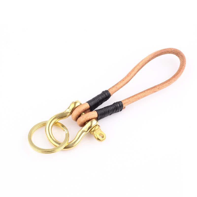 创意植鞣革纯手工钥匙扣牛皮潮流钥匙圈汽车皮质钥匙绳挂件情侣款