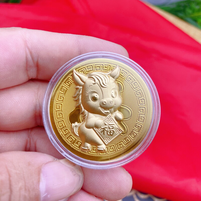 2026马年新春贺岁金箔金币生肖马纪念币百元红包开门红会销送礼品|undefined