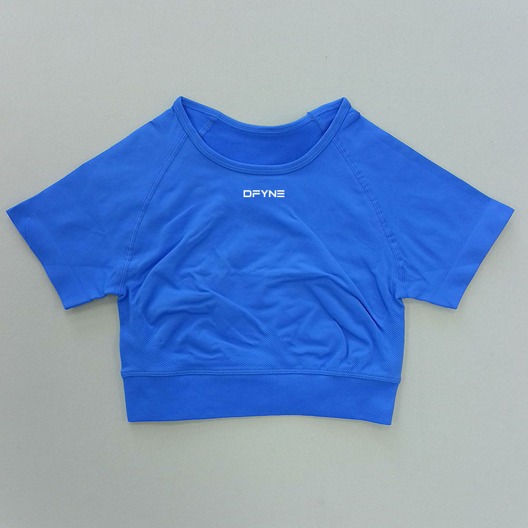 DFYNE Quick Drying Yoga Top For Sports Fitness Slimming Short-Sleeved Moisture Wicking Top_desvips.com