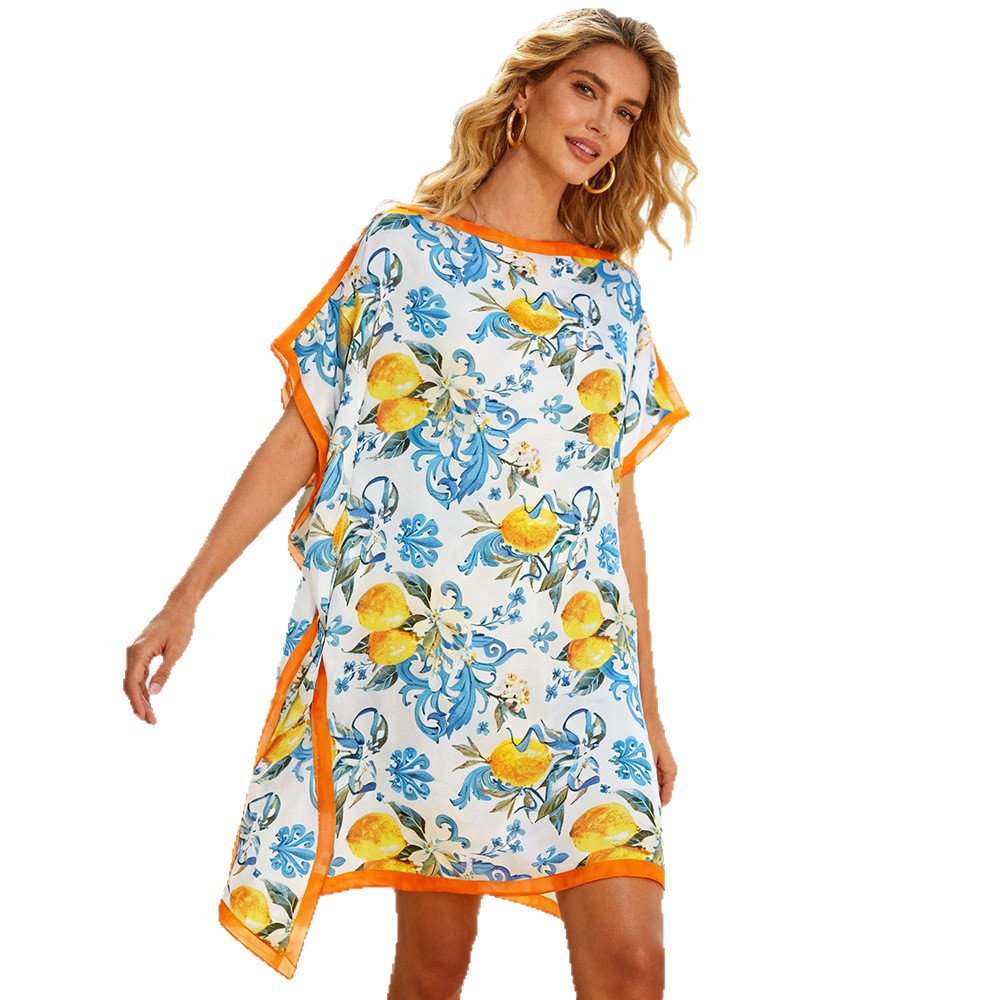 Ventas transfronterizas calientes de moda europea y americana vestido de playa bikini camiseta elegante falda protectora solar chal