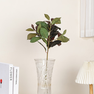 Artificial three-dimensional medium branch osmanthus leaf artificial flower single landscape outdoor green plant landscape flower arrangement fragrant leaf set Floral Art