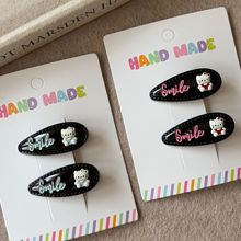 韩系可爱卡通猫咪撞色发夹甜美百搭边夹刘海夹精致鸭嘴夹发卡发饰