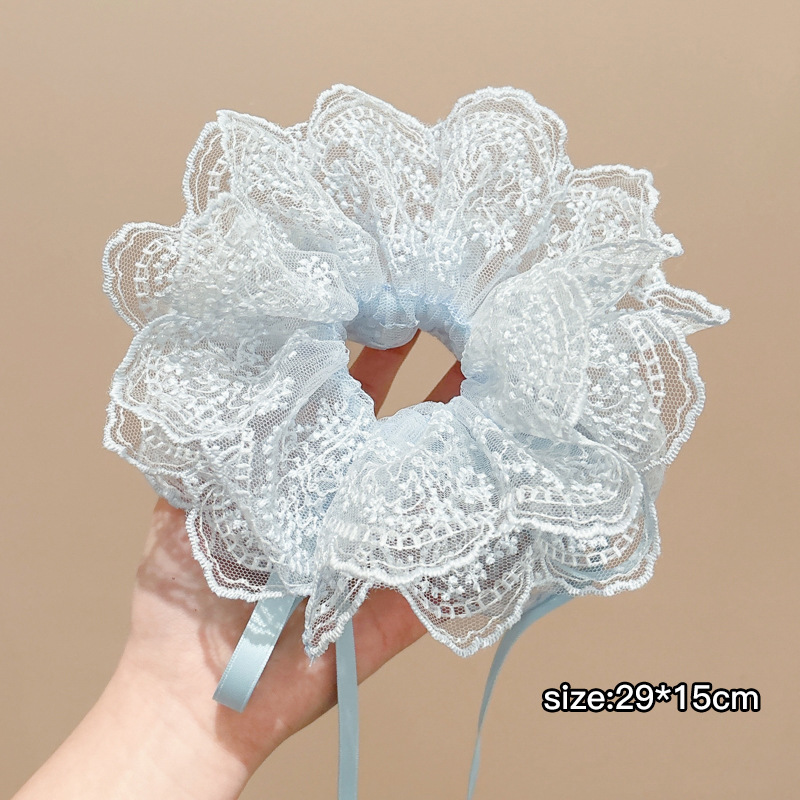 Lazo para el cabello de intestino grueso rayado coreano para mujer, sensación de alto nivel, cuerda para el cabello de cola de caballo, banda de goma para la cabeza para niñas, cuerda para la cabeza de gran tamaño, accesorios para el cabello de flores para la cabeza