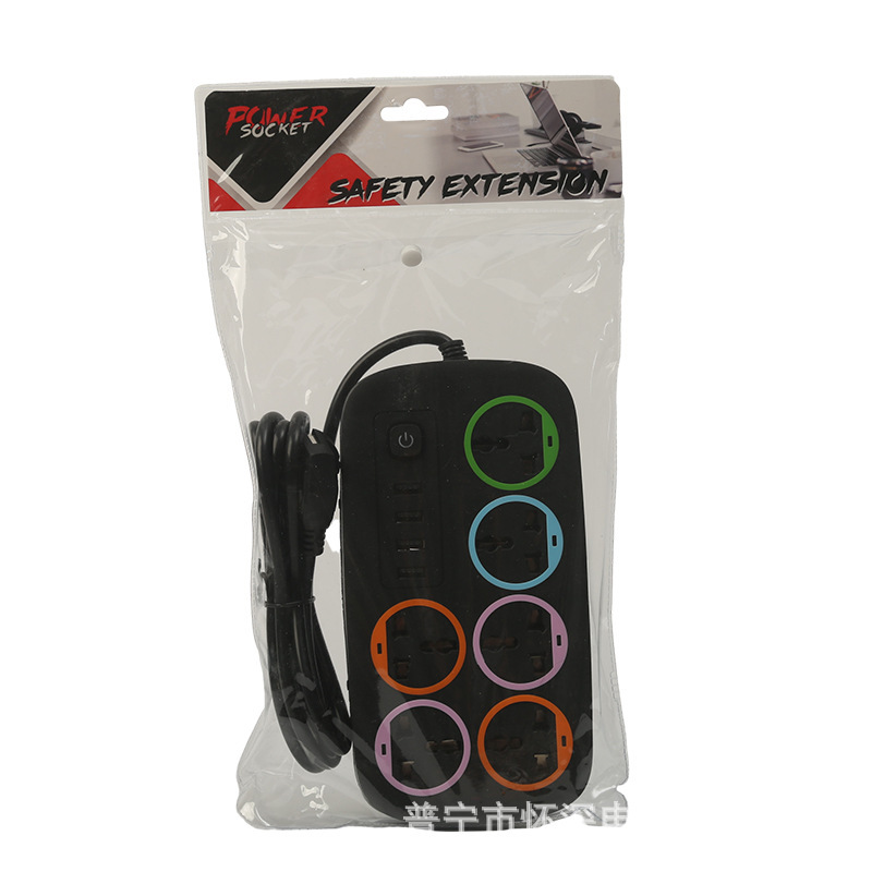 4USB enchufe de comercio exterior de círculo de color Southeast Asia Birmania estándar británico estándar europeo estándar americano interruptor de control general hermoso color