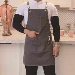 Home Kitchen Canvas Apron Waterproof Oilproof Fashion Adult Bib Apron Women Dining Office Coffee Workwear Wholesale