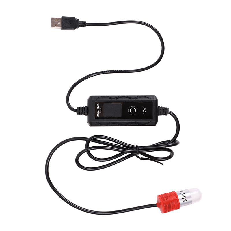 Heating Rod for Aquarium Household Fish Tank Water Temperature Adjustable Device with USB Port Mini Variable Temperature Rod Wholesale
