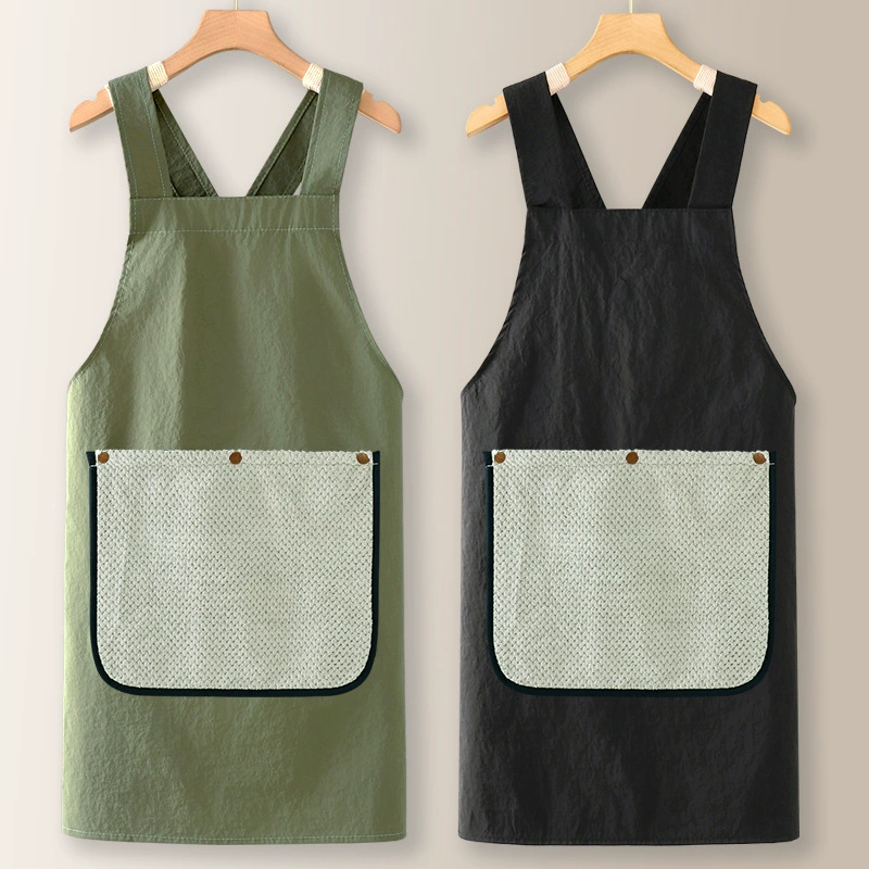 Фартук для протирания рук, водонепроницаемый и маслостойкий, новый стиль 2025 года, без завязок, для дома, кухни, классический молодежный фартук с индивидуальной печатью
