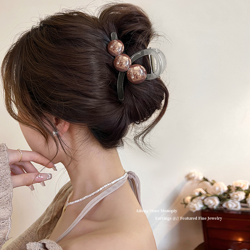 少发量抓夹女高级感2024新款发夹发卡后脑勺夹子头饰鲨鱼夹盘发夹 4
