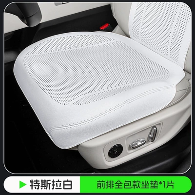 Cross-Border New Car Seat Cushion, Seat cushion, seat cover - tesla-white-all-inclusive-punching-model-front-seat-cushion-1-piece