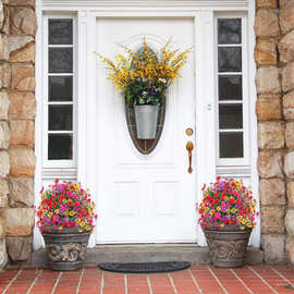 现货热销仿真花尤加利紫罗兰地插春夏庭院花园家居装饰仿真绿植