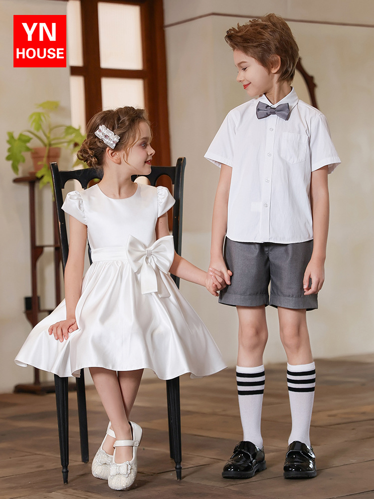 Ropa de actuación del Día del Niño, ropa de clase de verano para estudiantes de primaria y secundaria, traje de camisa, ropa de coro de graduación de jardín de infantes