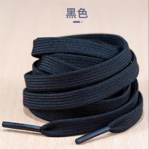 Double-layer laces for men and women, canvas shoes, white and black, flat, trendy and versatile laces.