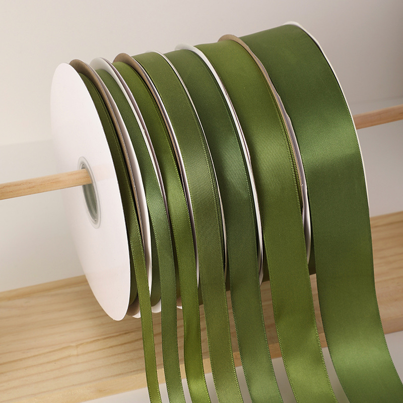12345cm Wide Willow Green Ribbon Satin Ribbon Cloth Ribbon Christmas Holiday Decoration Gift Packaging Bow