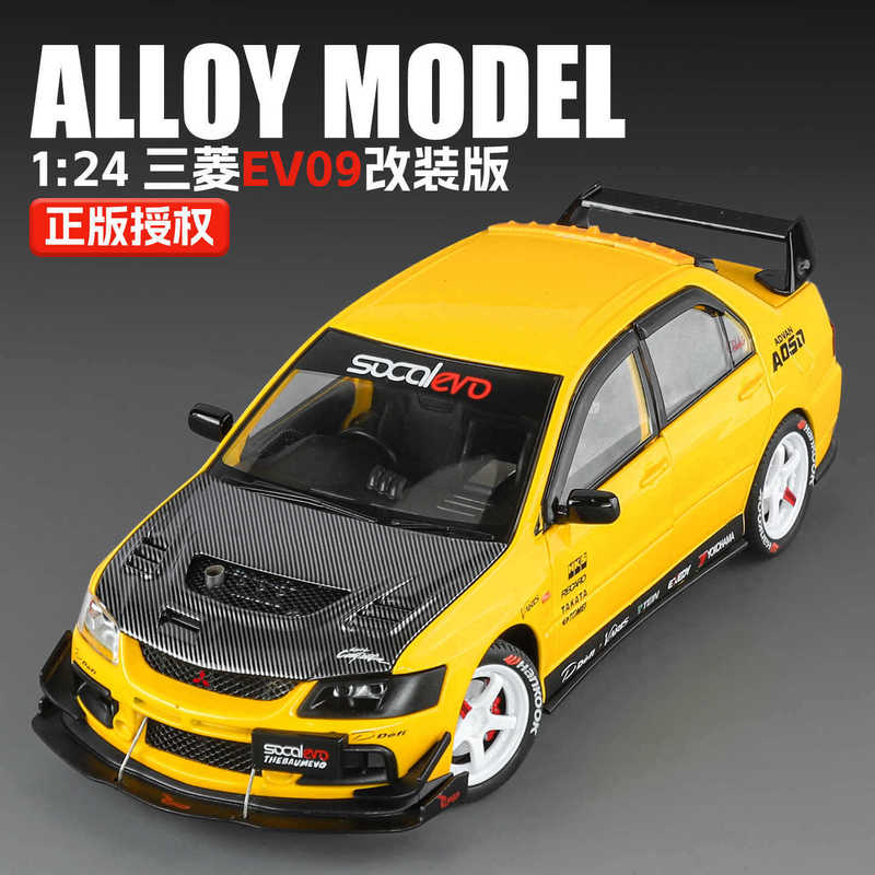 1:24 Mitsubishi Evo9 Modified Version Alloy Car Model Artificial Jdm Sports Car Ornaments Kidsren's Toys Gifts Wholesale