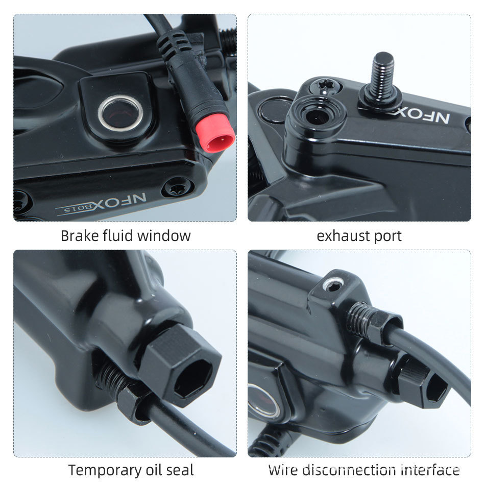 NFOX B015 freno de aceite de bicicleta de montaña asistida scooter eléctrico freno de apagado hidráulico cuatro 4 disco de aceite de pistón nuevo