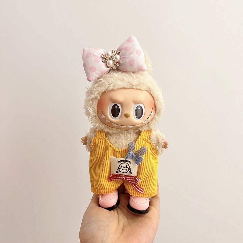 Labubu ベビー服ビニールラブブ 17 センチメートル人形かわいいドレスアップカジュアルスーツスカートぬいぐるみ服|undefined