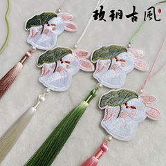 玖月古風両面刺繍ウサギ流蘇童装馬面スカート漢服穂子22色国風小清新ストラップ