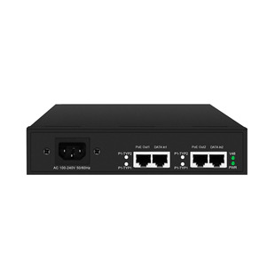 Feina 2 in 2 Out Dual 90W Standard Poe Injector 110-240Vac In,802.3Af/At/Bt