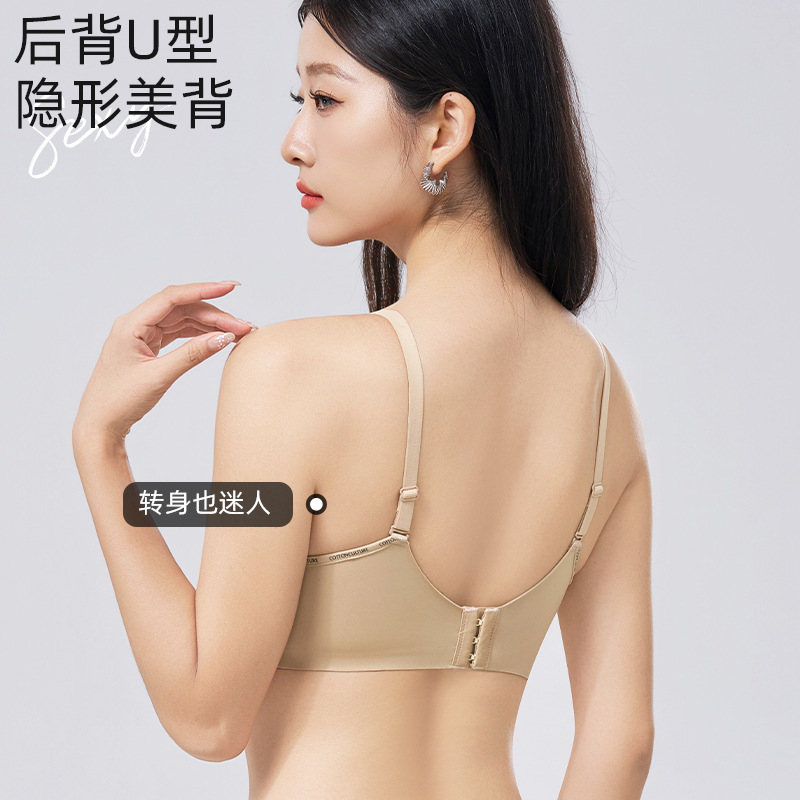 法式无痕深V小胸聚拢特调粉底液隐形内衣bra软支撑文胸罩外贸跨境|undefined