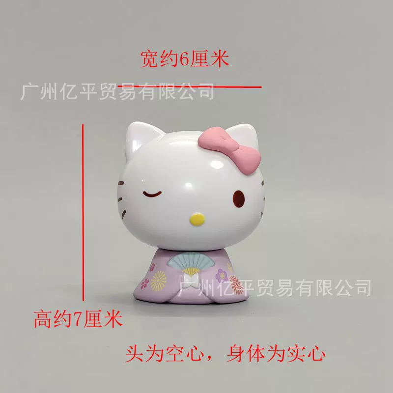 Фигурка-украшение Kuromi в японском стиле, бантик розовый, топпер для торта, кимоно и корона