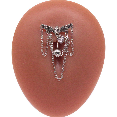 Gaby European and American cross-border star inverted navel ring chain navel ring navel ornaments navel nail heart-shaped navel ring piercing jewelry