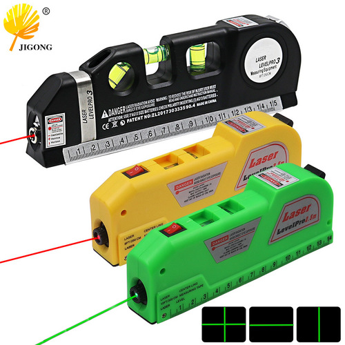 Portable decoration measurement tool 4-in-1 laser level laser tape measure with infrared small level