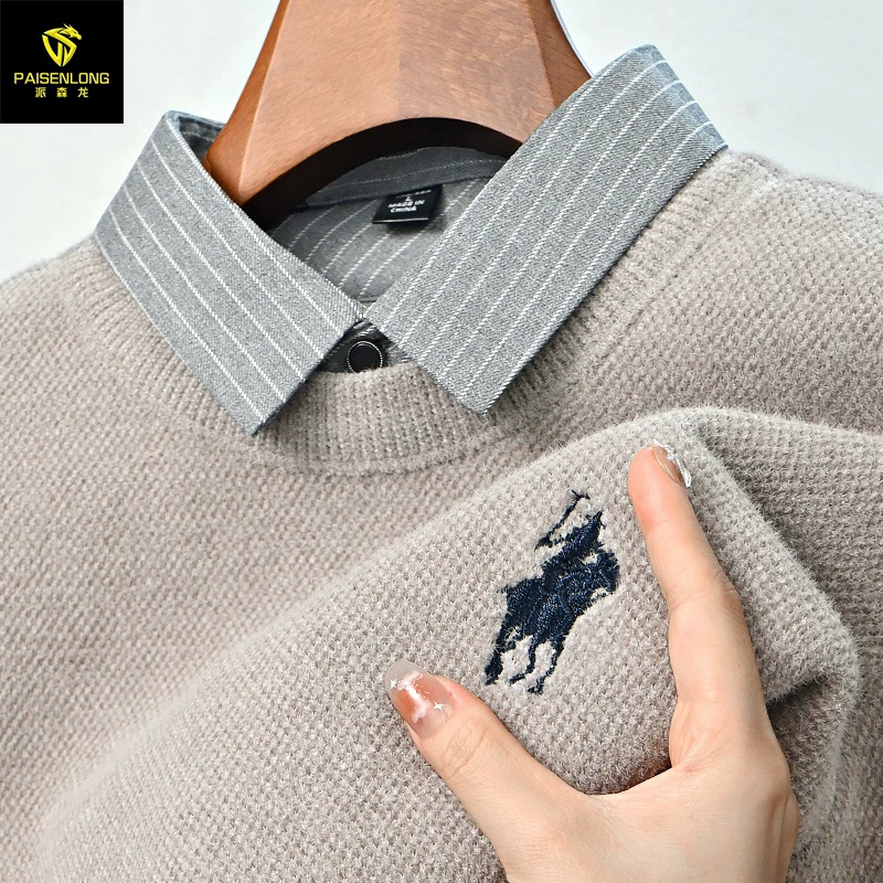 派森龙 Warm velvet sweater, base body-friendly set, for middle-aged man