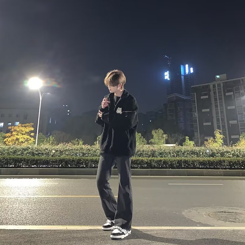 2024 Spring and Autumn Trendy Brand Retro Blue Harlan Jeans Pantalones casuales de pierna ancha pequeños y cónicos sueltos de todo fósforo para hombres