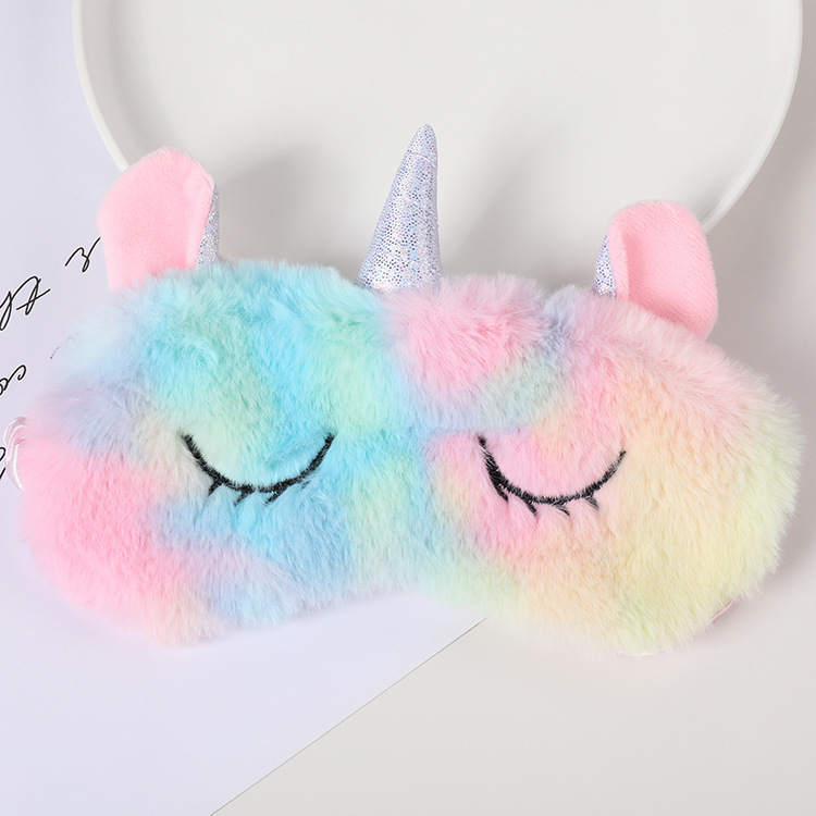 Fábrica al por mayor de felpa máscara de ojo de dibujos animados de santa claus alce sombreado máscara de ojo zorro animal bolsa de hielo transpirable