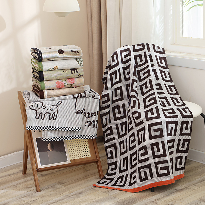 Manufacturer Wholesale Four-Layer Gauze Bath Towel Soft and Absorbent Adult Household Bath Wrap Sports Fitness Men's and Women's Bath Towel