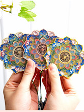 ✅敦煌纹样随身镜子文创国潮藻井小镜子曼陀罗便携金属礼盒装伴手