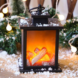 LED火焰灯 仿真碳火动态家居圣诞灯壁炉灯圣诞节装饰手提灯笼挂灯